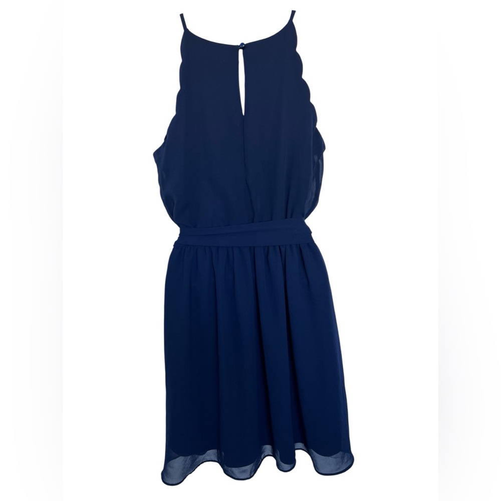 🆕 💙 NWOT BCX Navy Blue Fit & Flare Sleeveless Halter Dress | Women’s XL - Picture 5 of 10